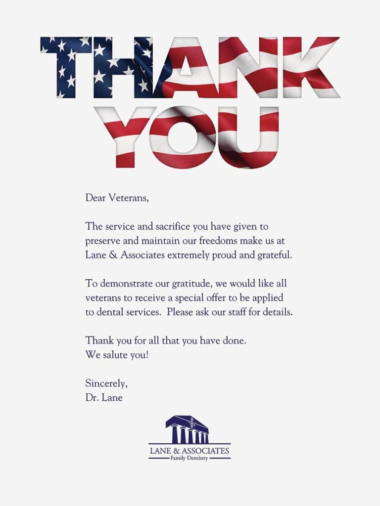 Veterans Day Letter from Dr. Lane