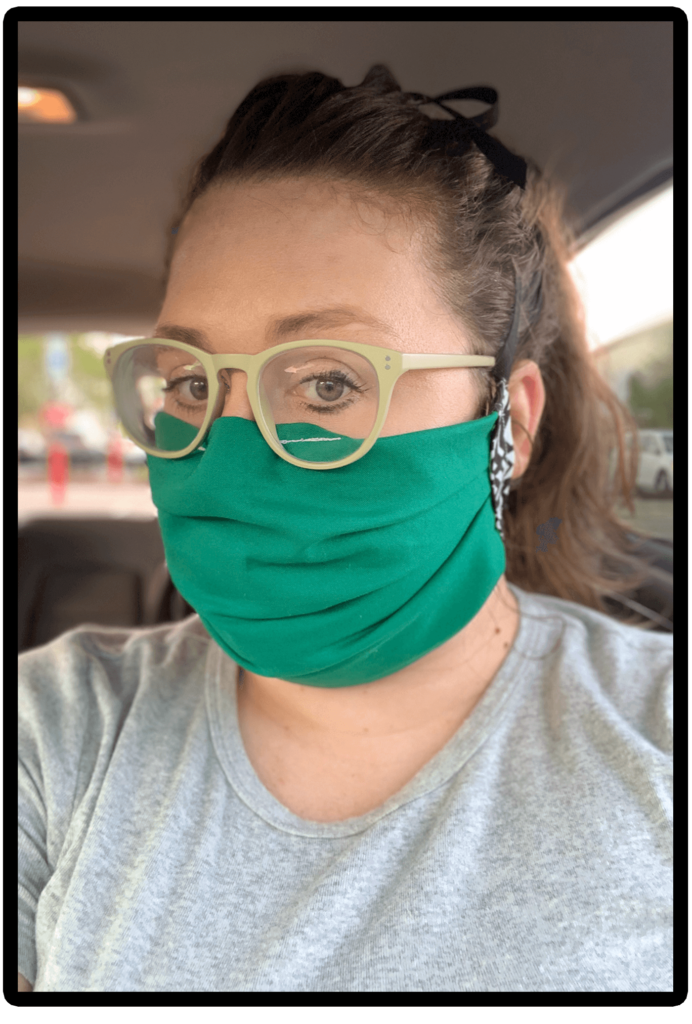 LAA employee with DIY surgical face mask on
