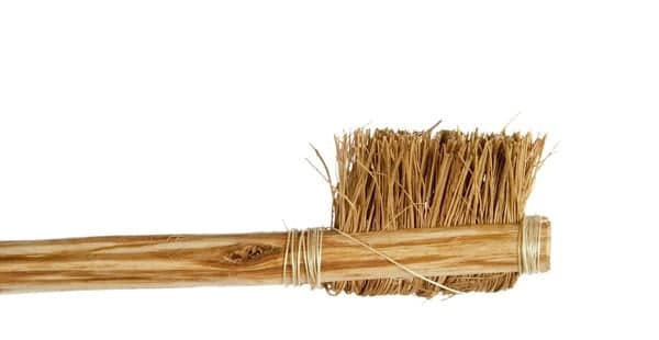 bamboo handled toothbrush with hog hair bristles