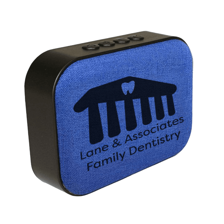 Free Lane & Associates branded portable Bluetooth speaker for new patients